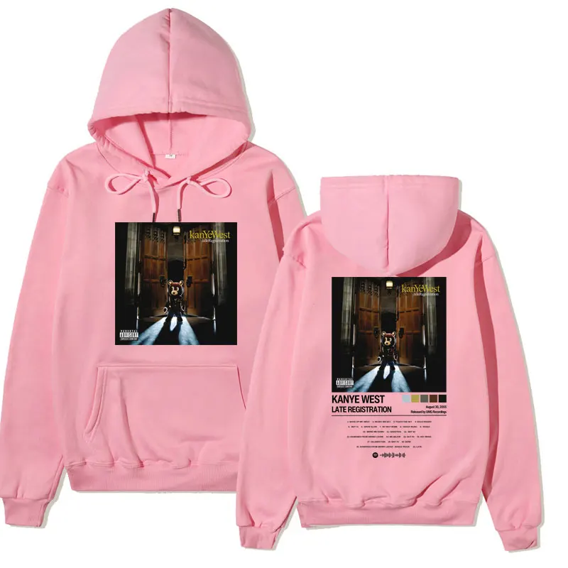 Vintage 2005 Kanye West Late Registration Tour Hoodie Sweatshirts Hip Hop Gothic Long-sleeved Sweatshirt Male Streetwear Hoodies