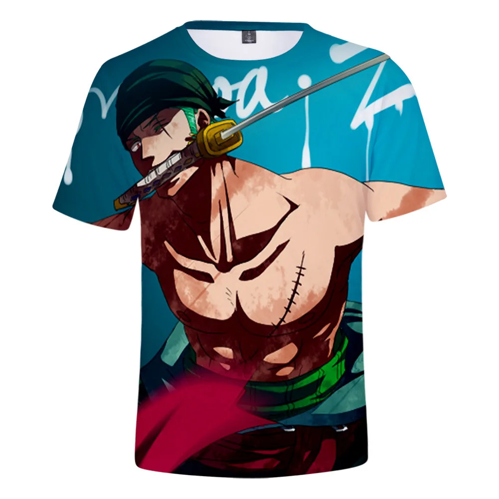 Unisex One Piece Katakuri T-Shirt, Crianças, Menino, Menina, Zoro, 3D,  Casual, Verão, Homens, Mulheres, Desenhos