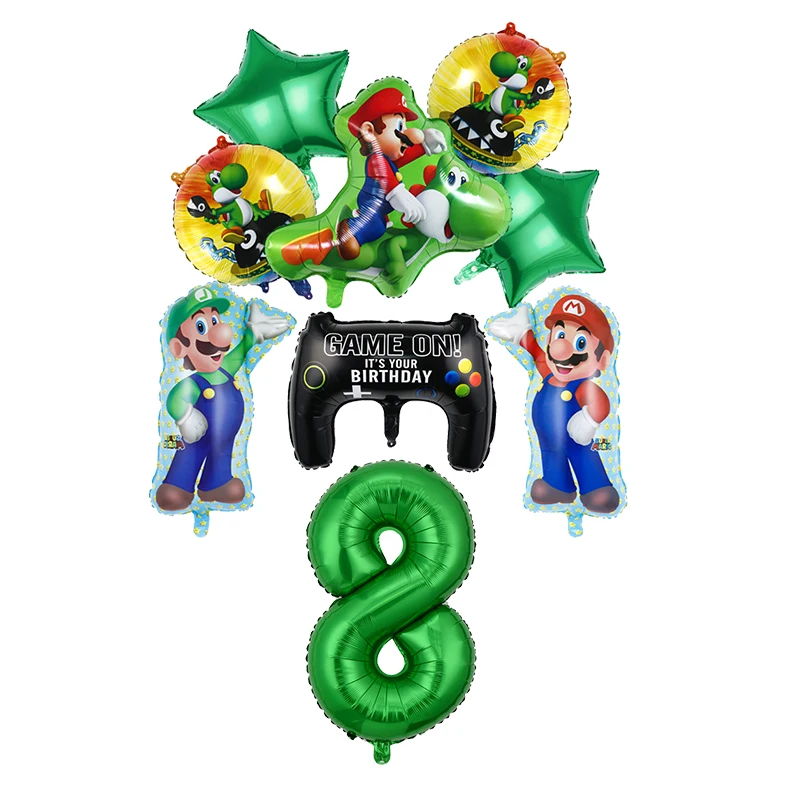 Decoración para fiesta de cumpleaños de Super Mario Bros, juego de vajilla con temática de Mario Brother, vasos con pajita, platos, globos, suministros para fiestas, juguetes para niños