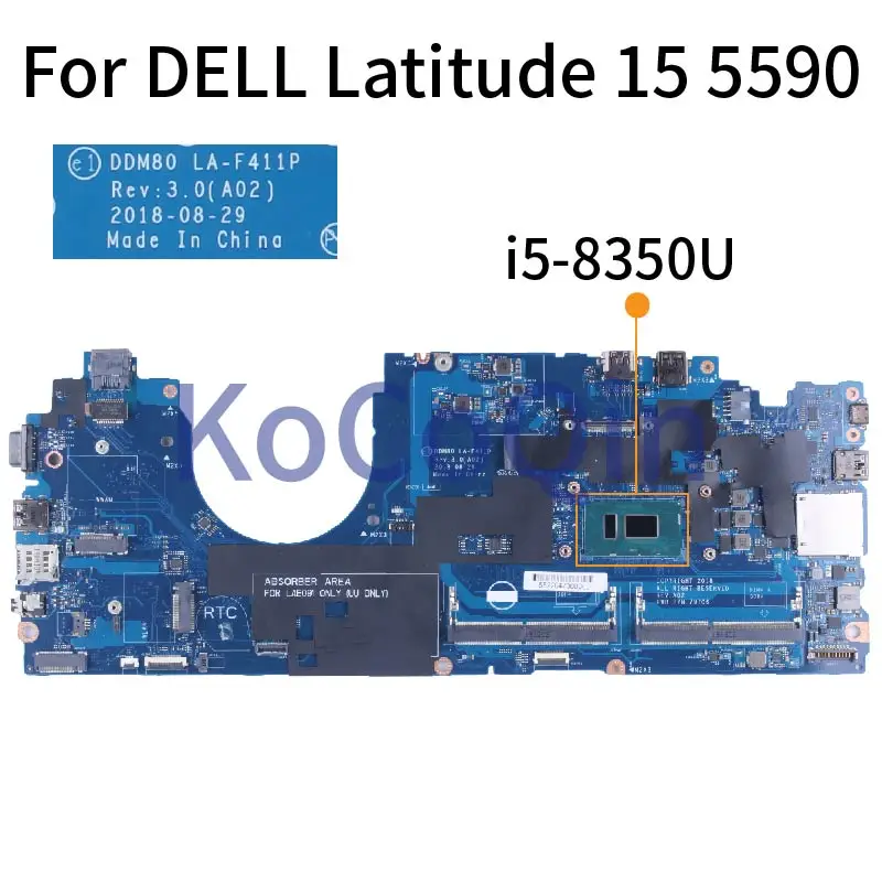 para Dell Latitude 15 5590 Notebook Mainboard Ddm80 0gjwkw 0fjghg 02n9pd 0gkgf4 0h2087 018jmr 7th 8th Computador Portátil Placa-mãe La-f411p