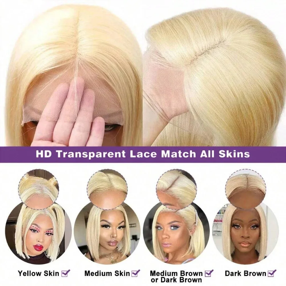 200% Density 613 Wigs Human Hair Pre Plucked Lace Frontal Wigs for Women 13x4 HD Lace Honey Blonde Lace Front Wigs Human Hair