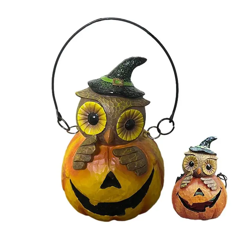 

Owl LED Lantern Pumpkin Lights For Outside Halloween Lamp With Carrying Handle Courtyard Decor Yard Pathway Table Garden Lights