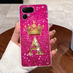 Transparent TPU Soft Phone Case with A - Z Letter Crown Pattern - Shockproof and Fashionable Design for Tecno Pova Curve 2 (TPU - TPU3A)