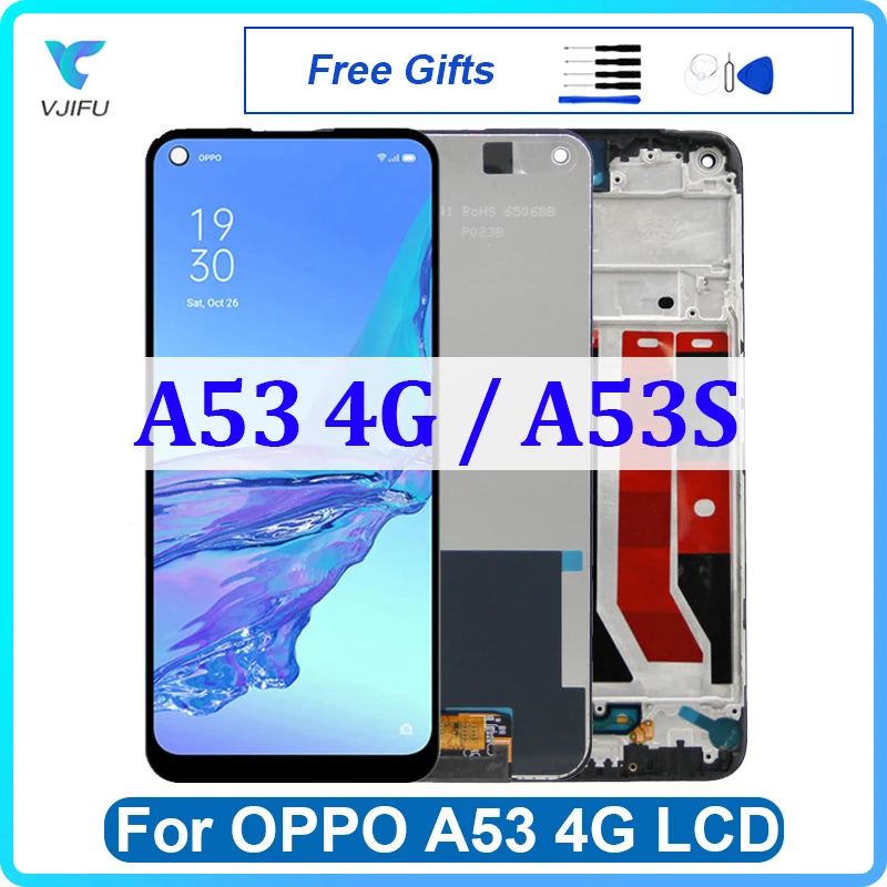 

6.5" Original LCD For OPPO A53 4G A53s Display Touch Screen CPH2127 CPH2131 CPH2139 Replacement Digitizer Assembly With Frame