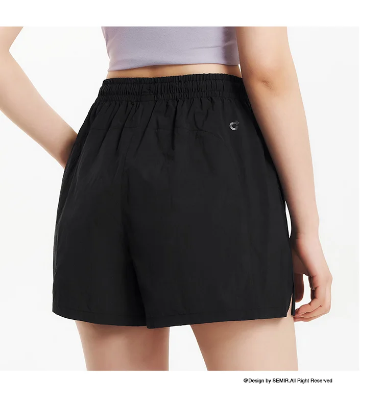 Semir Casual Pants Women Cool Feeling Loose Slimming 2025 New Summer Moisture Wicking Split Hem Textured Shorts Minimalist