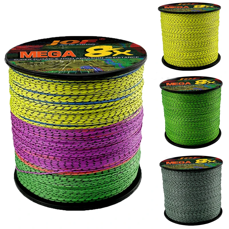 

JOF 8X Multifilament PE Spotted Fishing Line 1000M/500M/300M 8 Strands Braided Cord for Sea Fishing Wire 18-78LB 0.14MM-0.50MM