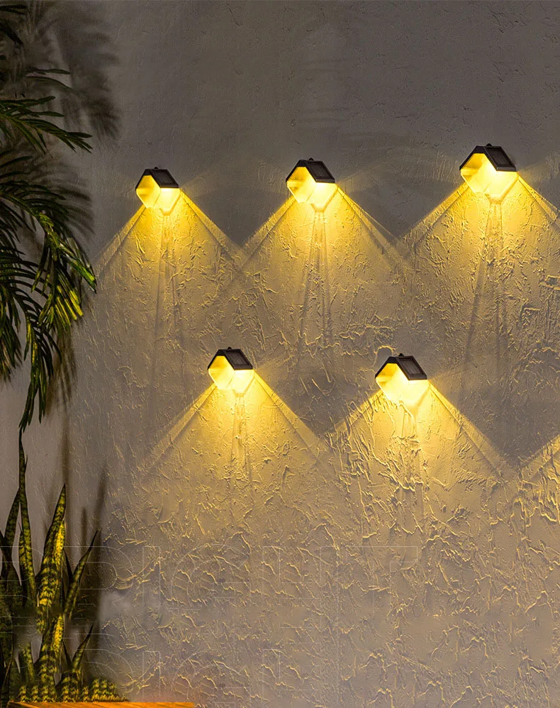 

LED Solar Wall Lights Outdoor Waterproof Solar Led Light Solar Wall Stair Light Patio Courtyard Street Landscape Garden Decor