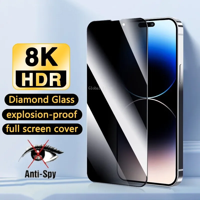 

2Pcs HD Anti-peeping Tempered Glass For iPhone 14 Pro Max 13 12 Mini 11 Pro XS XR Screen Protector For iPhone 8 7 14Plus Glass