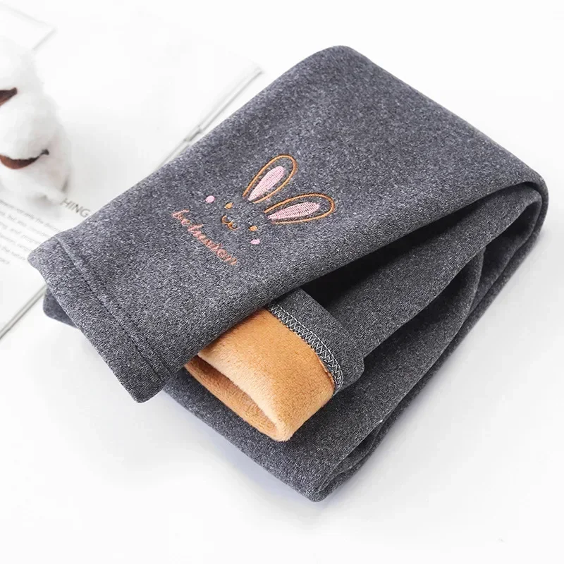 Girl Leggings Girls Leggings Autumn Winter Thick Warm Plus Cute Fond Rabbit Children Kids Baby Bottom Part Pants Wear Small Cotton Pants