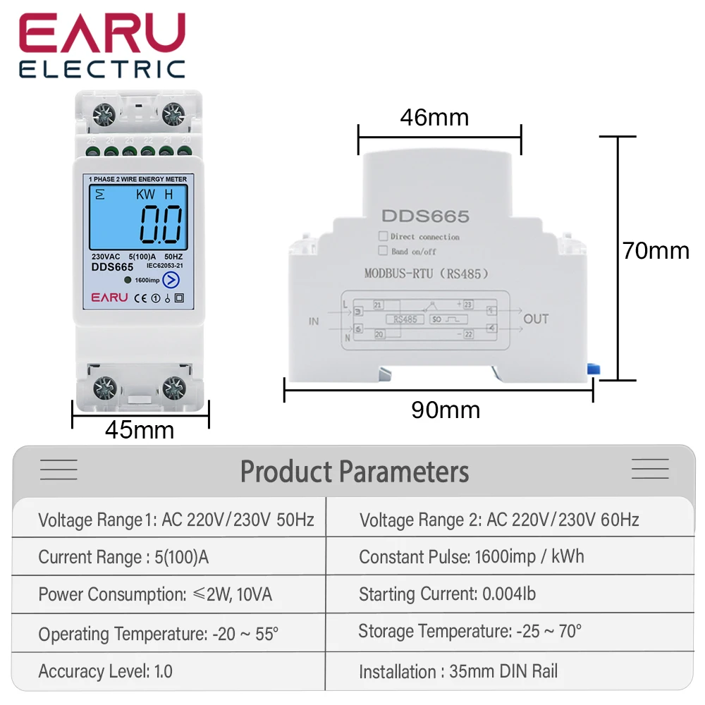 Misuratore Di Potenza Digitale PZEM-016 100A - Wattmetro Con USB E CT Aperto Per Monitoraggio Consumi - Foto 12
