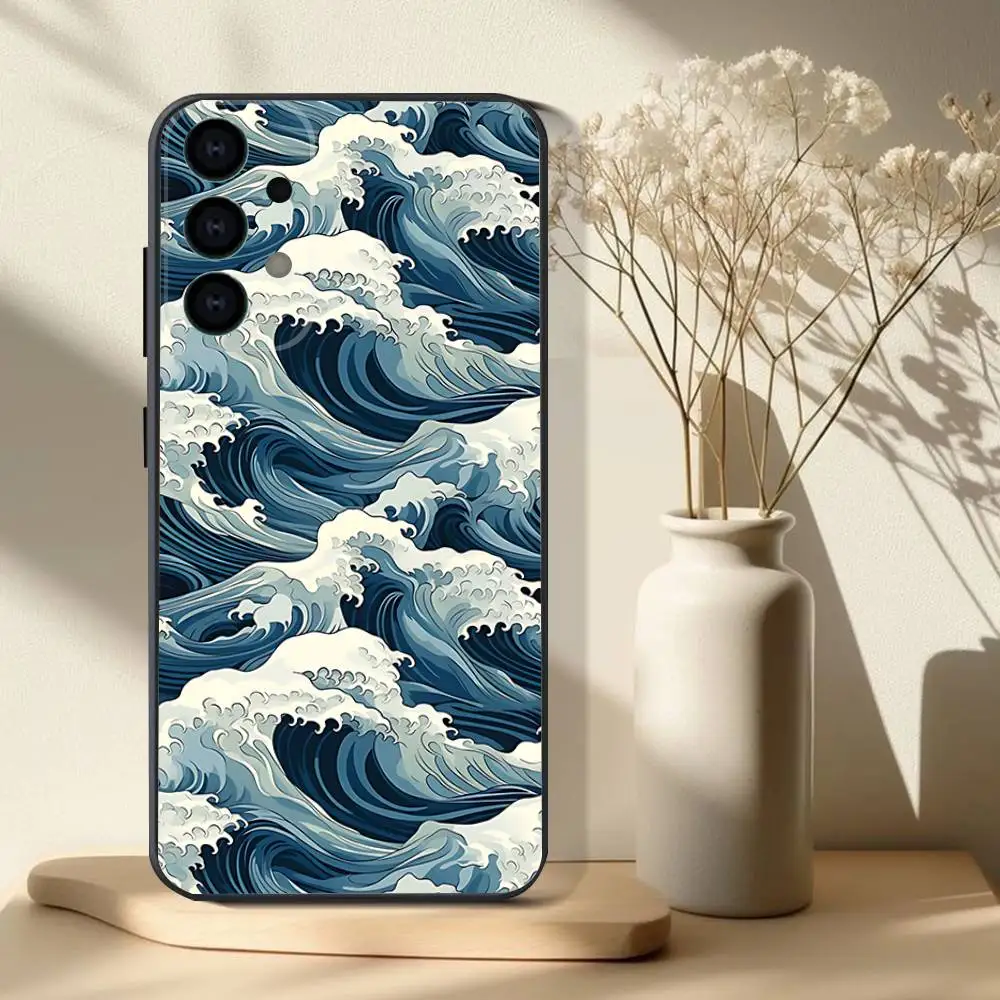Elegant Ukiyo-e Ocean Waves Art Phone Case - Soft, Skin-Friendly TPU Design
