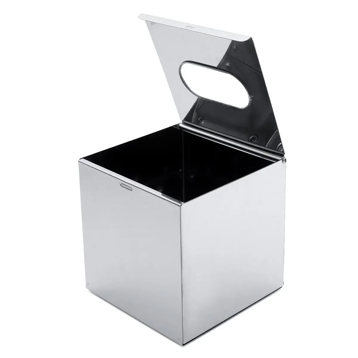 Paper holder elegant chrome car household cube square tissue box container stainless steel carton towel napkin holder 4