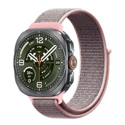 Sports Nylon Loop Band - Durable & Adjustable Bracelet Wristband with Replaceable Belt - Galaxy Ultra 2025 (Pink sand color)