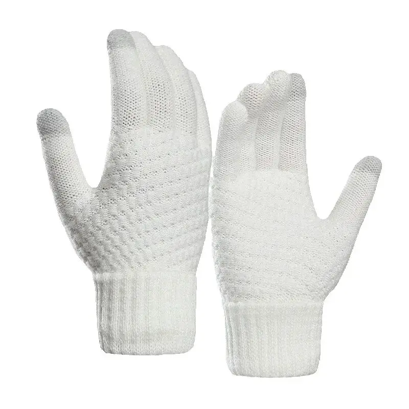 Winter Knitted Touch Screen Gloves Anti Slip Warm Gloves Thermal Windproof Men Women Cycling Hiking Running Sport Gloves