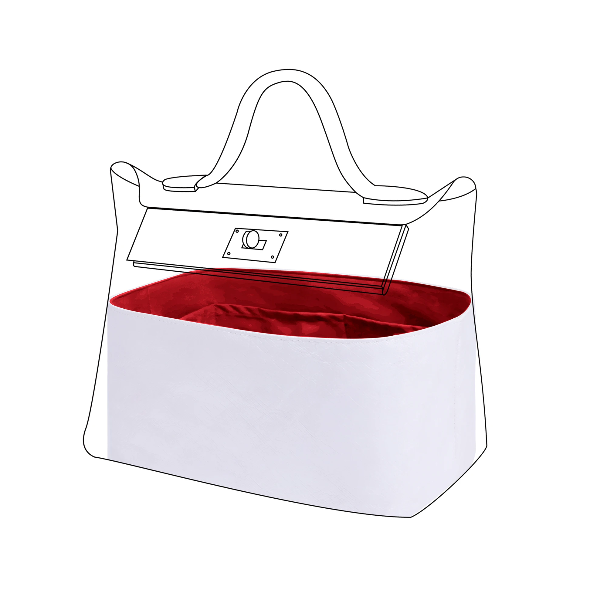 thumbnail image 1 of Organizador de bolsos liviano DGAZ para bolsos Hermes 24/24, interior de seda y papel Dupont para bolsos de lujo, 1 of 5