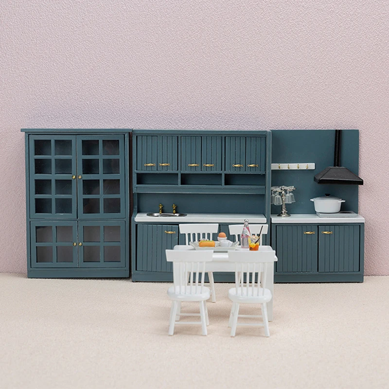 1Pc/Set 1:12 Dollhouse Miniature Wooden Kitchen Furniture Cupboard Worktop Counter Dolls House Kitchen Set Accessories Kids Toy 3