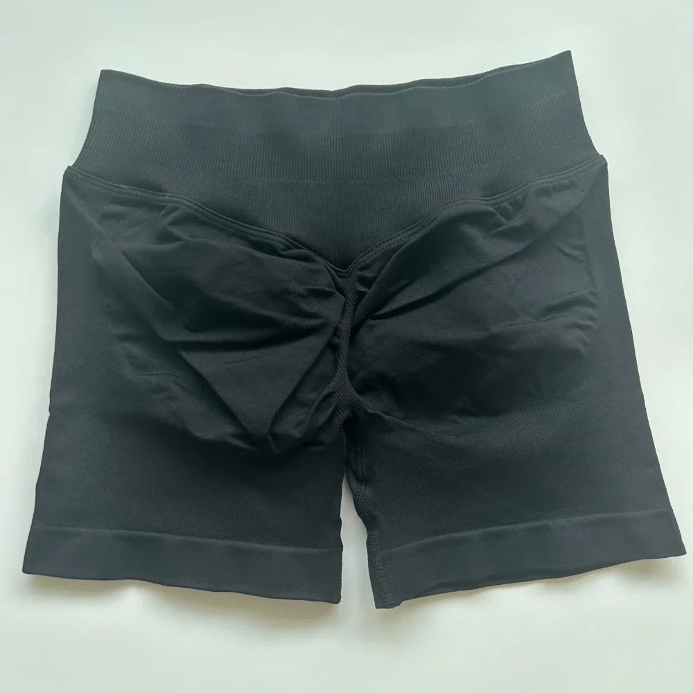 No Logo Shorts Low Ribbed Band Yoga Shorts Seamless Scrunch Bum Workout Gym Shorts Booty Stretch Running Shorts Fitness Clothes
