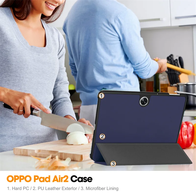For OPPO Pad Neo Tablet Case Magnetic Fold Leather Stand Hard