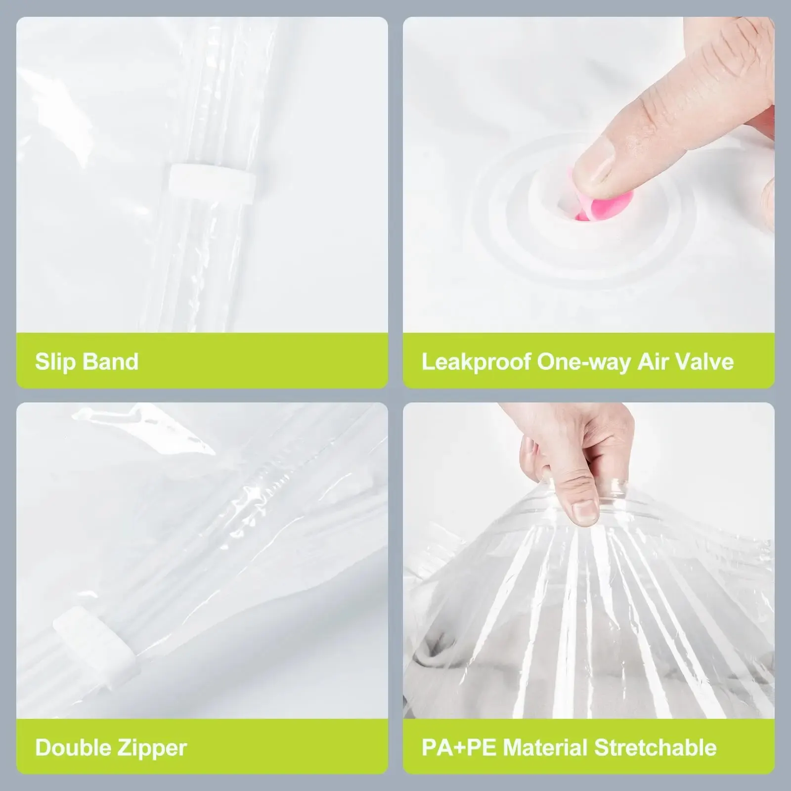 Description Picture 5 of item6 Pack Space Saver Vacuum Seal Storage Bags For Cloths, Comforters and Blankets, Compression Not Included Pump