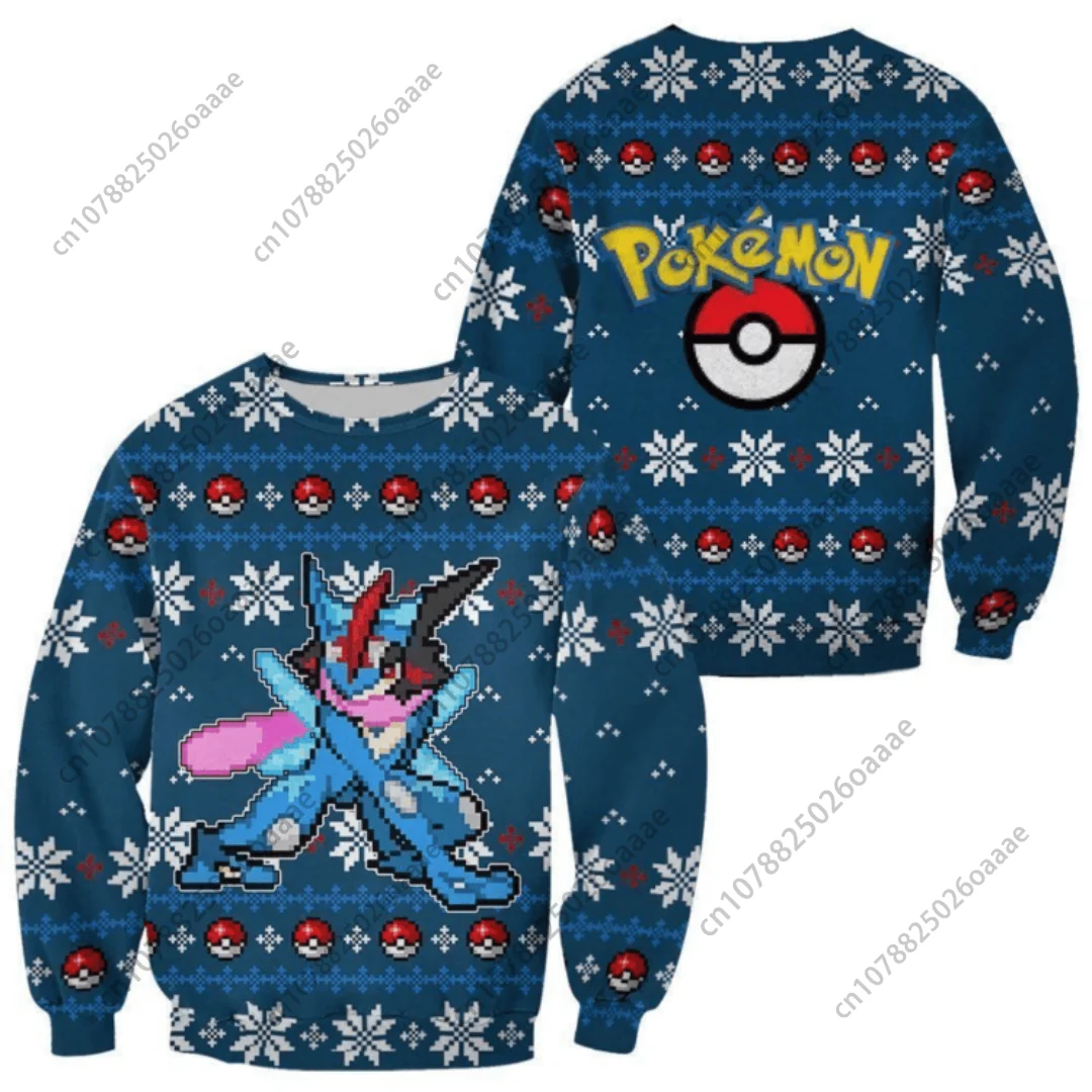 

Pokemon Greninja Ugly Christmas Sweater Anime Pikachu Christmas Sweater For Men Women Anime Pikachu PKM Crew Neck Sweatshirt
