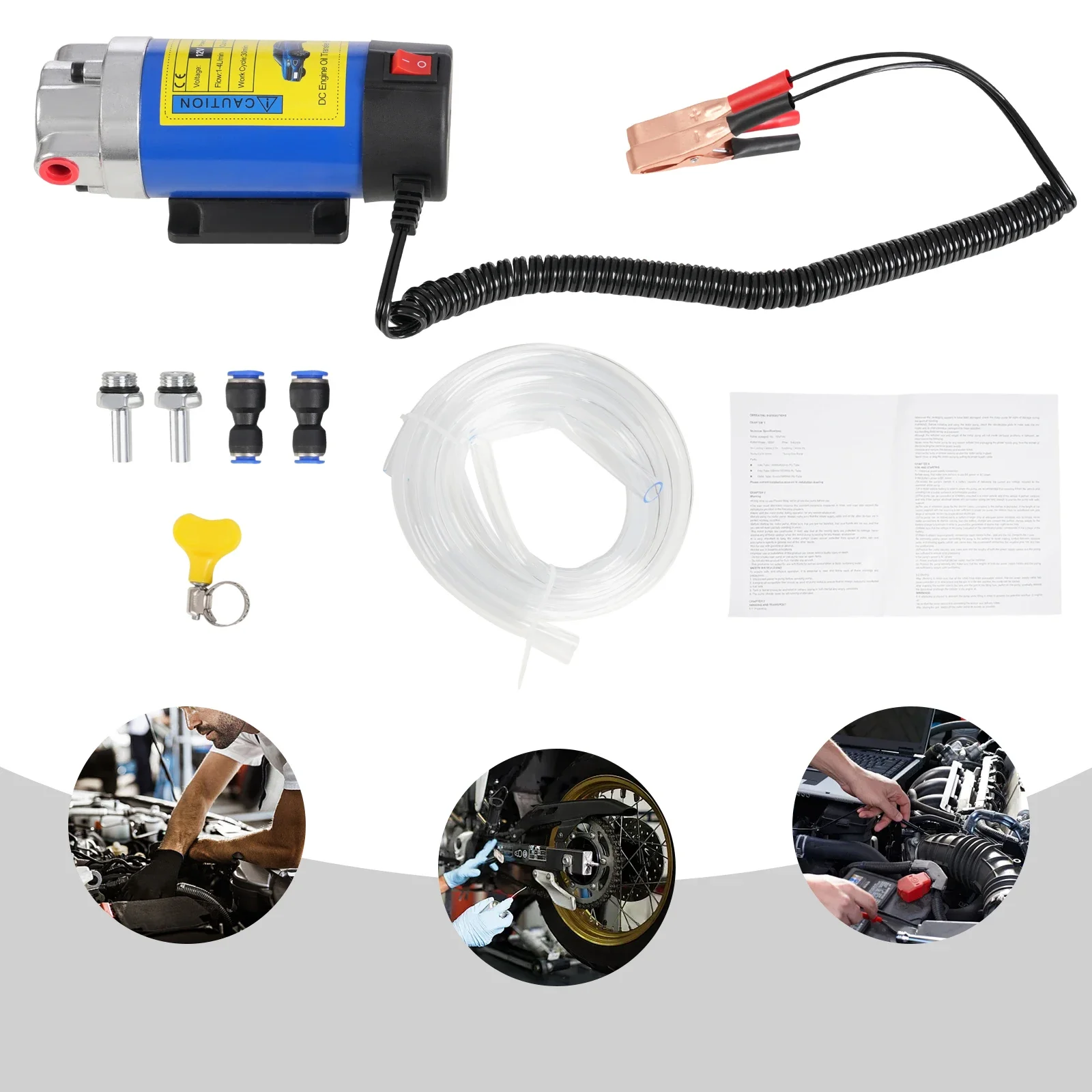 12V Portable Gear Oil Extractor Pump PE and PVC Freestanding Engine Oil Transfer Pump