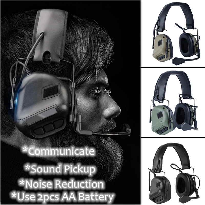 Tactical Headphones Active Sound Pickup Noise Canceling Shooting
