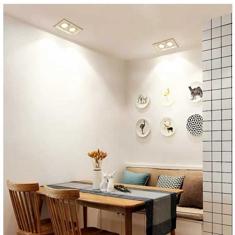 Concha Plana Techo 2 Agujeros Color C3 Con Bombilla Ar111 6400K Luz Fría