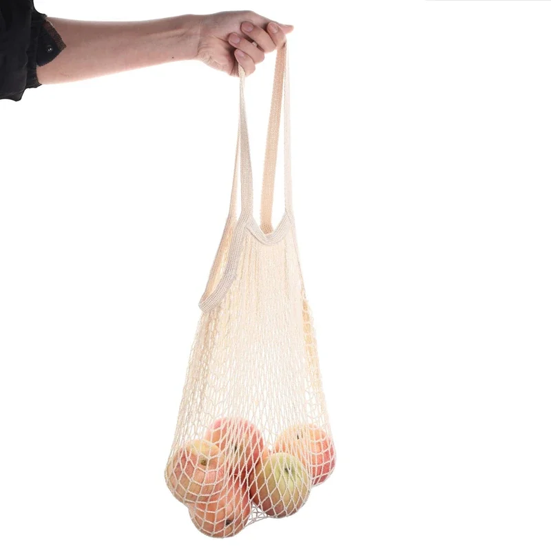 Totes Mesh Bag Cotton String Produce Shopping Turtle-bags Grocery Long Handle Net Shoulder-Bag Fruit Vegetable Reusable - 6