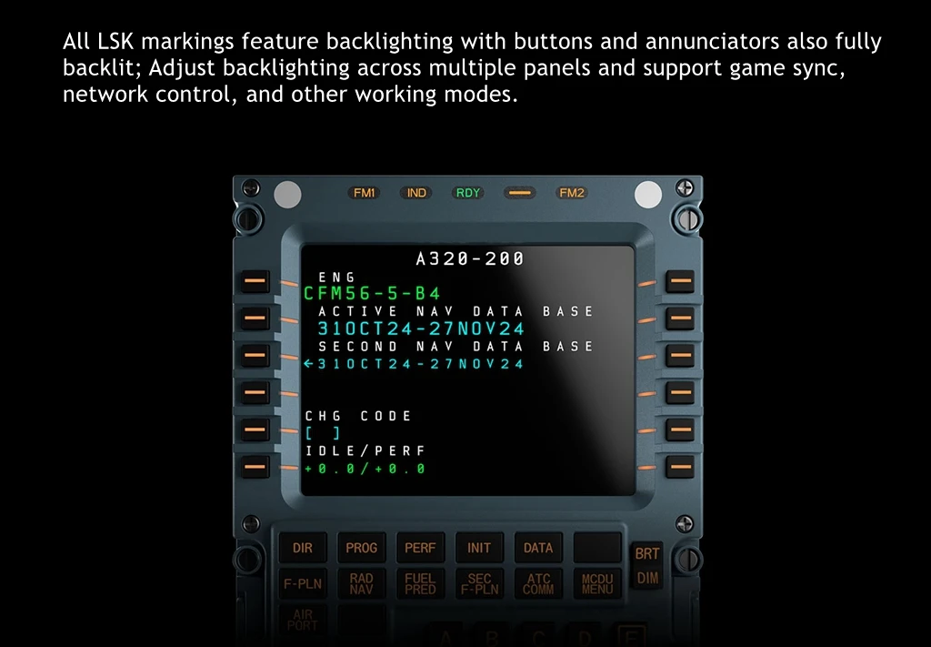 햄긱 WINWING A320 MCDU 비행 제어판 (톨리스 페닉스 게임 시뮬레이터용, X-플레인 및 MSFS 호환)