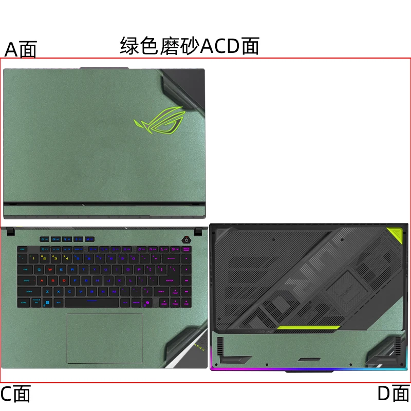 2025년형 ASUS ROG Strix G16 G615 G635 G614FR G614PR G814F 노트북 상단 커버/손목 받침대/하단 스티커 맞춤형 데칼
