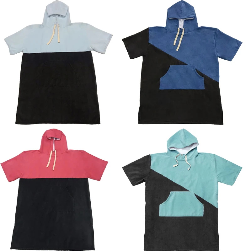 Cotton Bathrobe Adult Changing Bathrobe Unisex Swimming Surfing Quick Drying Water Outdoor Absorbent Warming Hooded Beach Poncho Towel Bath Robe