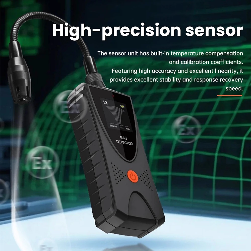 LCD Combustible Gas Detector Color Natural Gas Leak Detector Methane LPG Leak Detection Analyzers Tool With Audible Visual Alarm