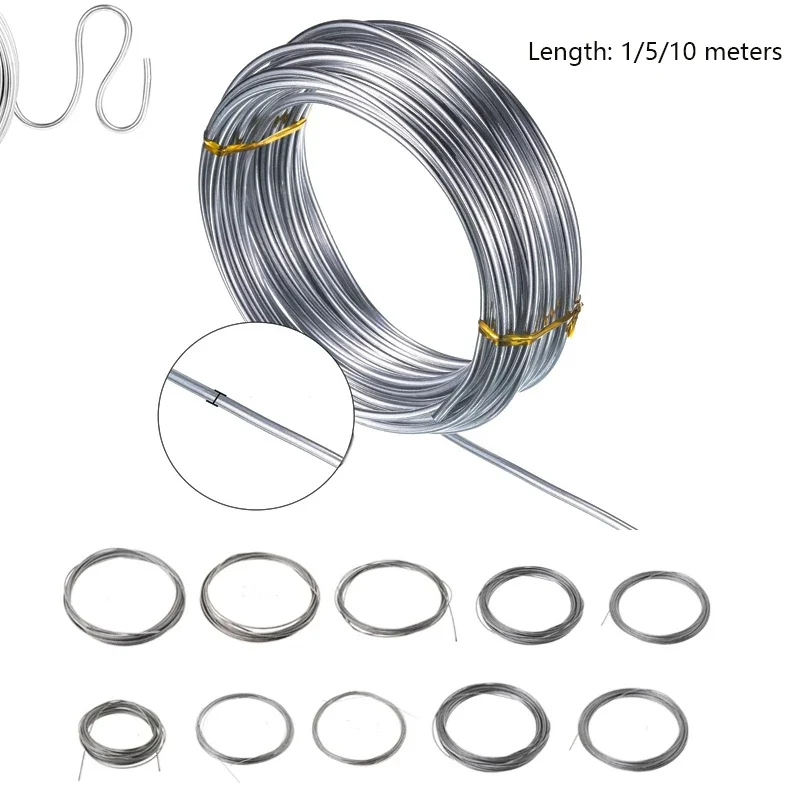 304 Stainles Steel Rope Single Bright Hard Wire Diameter 0.2mm-3mm Length 1Meter 5Meter 10Meter Various Lengths stainless steel wire steel wire rope