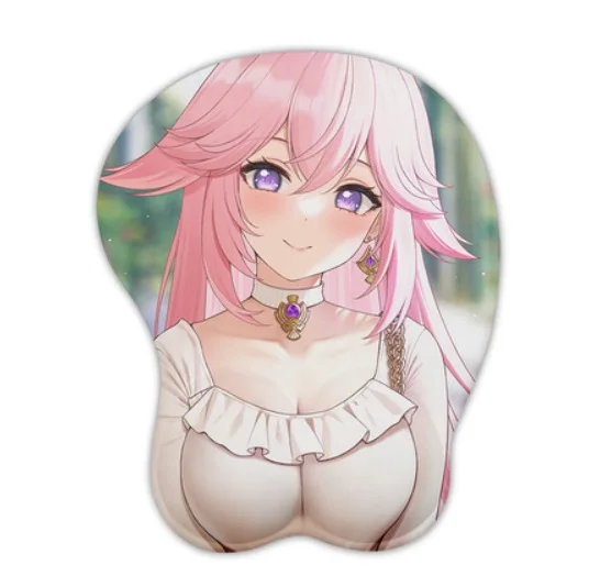 

Custom 3D Sexy Mouse Pad Beauty Two Dimensional Super Large Chest Origina God Blue Line Game Day Diffuse Wrist Pad