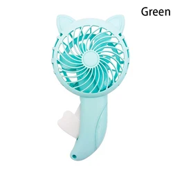 Compact Cartoon Handheld Fan - Portable Air Cooler (Green)