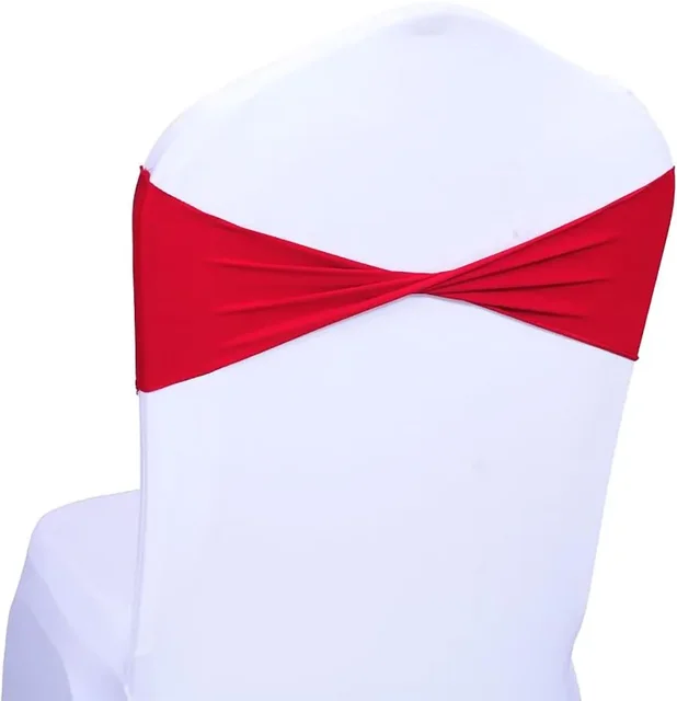 100/50/10PCS Spandex Stretch Chair Sashes Bows Elastic Chair Cover Bands Ties Without Buckle For Wedding Reception Banquet Event