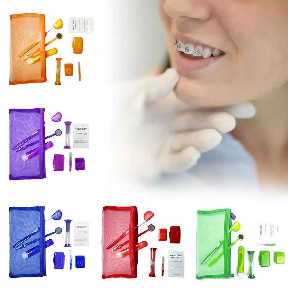 

8pcs/set Oral Cleaning Care Dental Teeth Orthodontic Kits Whitening Tool Portable Outdoor Suit Interdental BrushOral Care