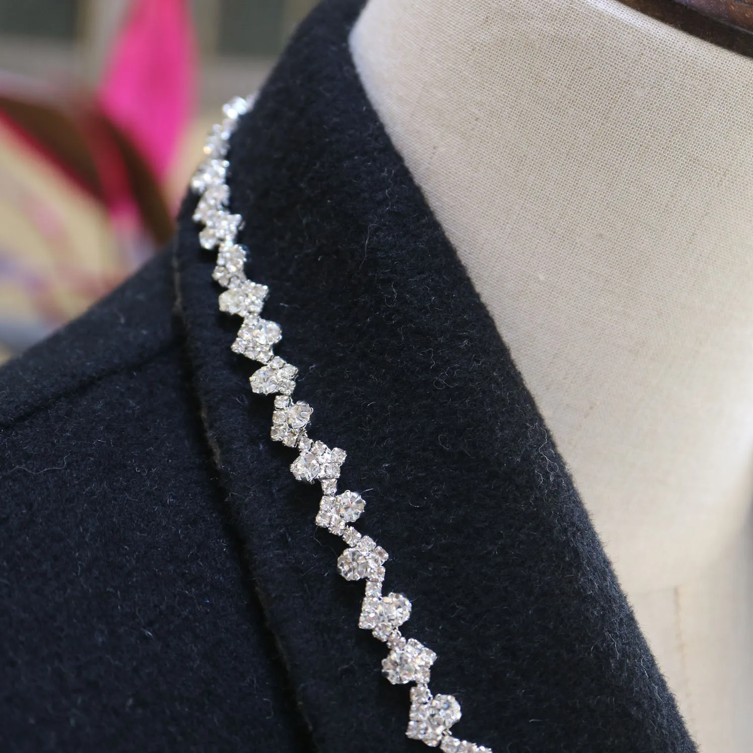 1yard luxury crystal grass strass chain trim per dress claw chain per  abbigliamento passamaneria con strass per accessori di gioielli - AliExpress