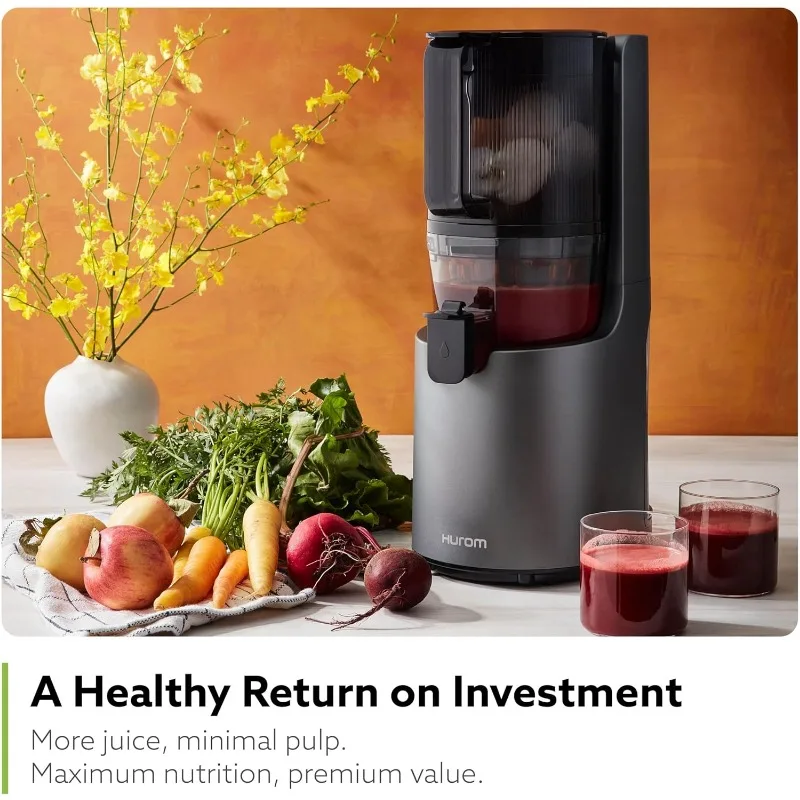 Hurom H200 Easy Clean Slow Juicer,Matte Black |Hands Free |Hopper Fits Whole Produce |Quiet Motor |Scrub Free Cleaning |BPA Free 3