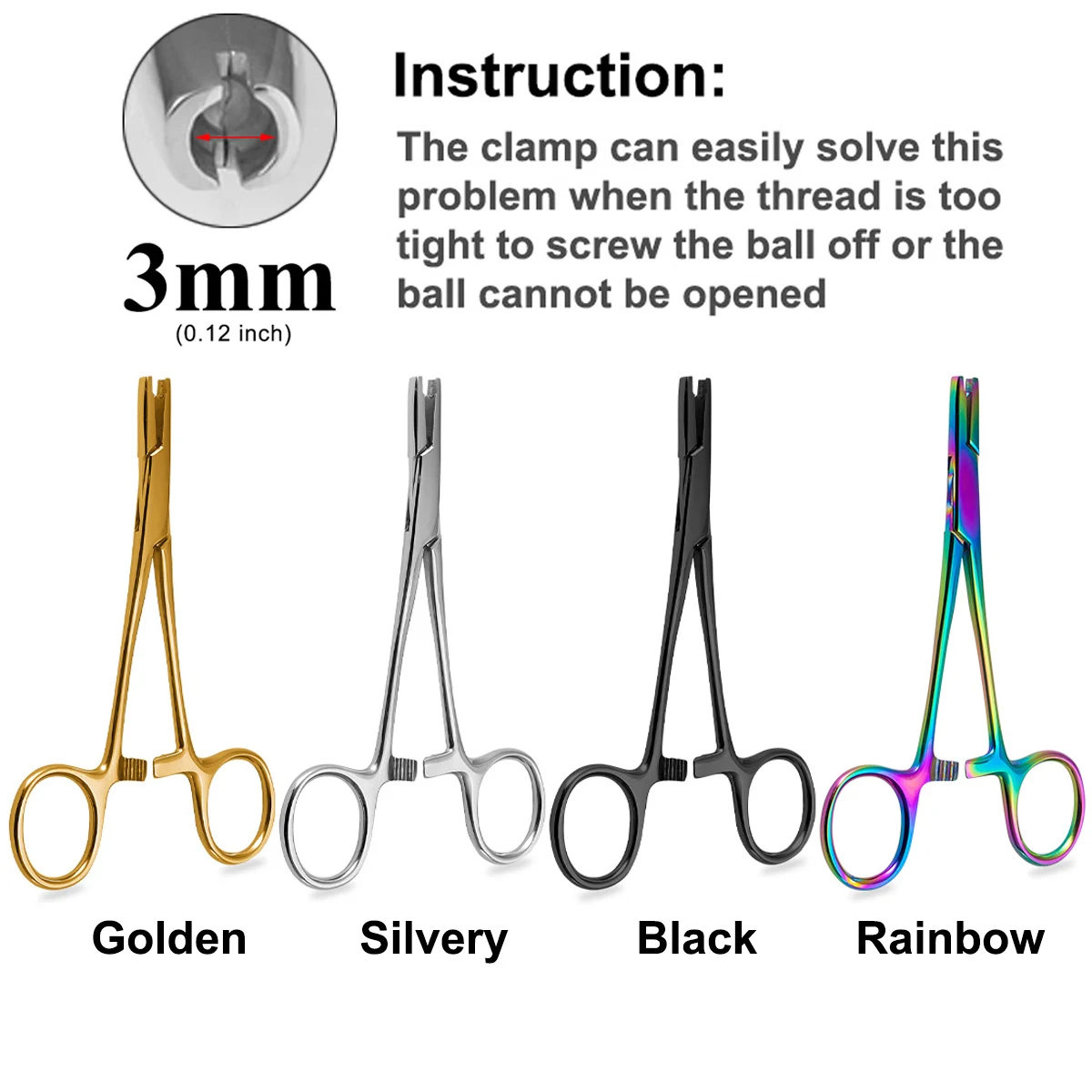 Body piercing forceps tool 1pc