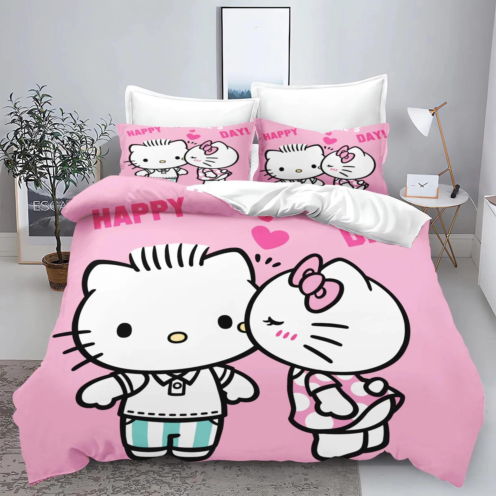 

Hello Kitty 3D Children'S Bedding Set Universal Duvet Cover Set Suitable For Children And Adults Comforter Bedding Sets