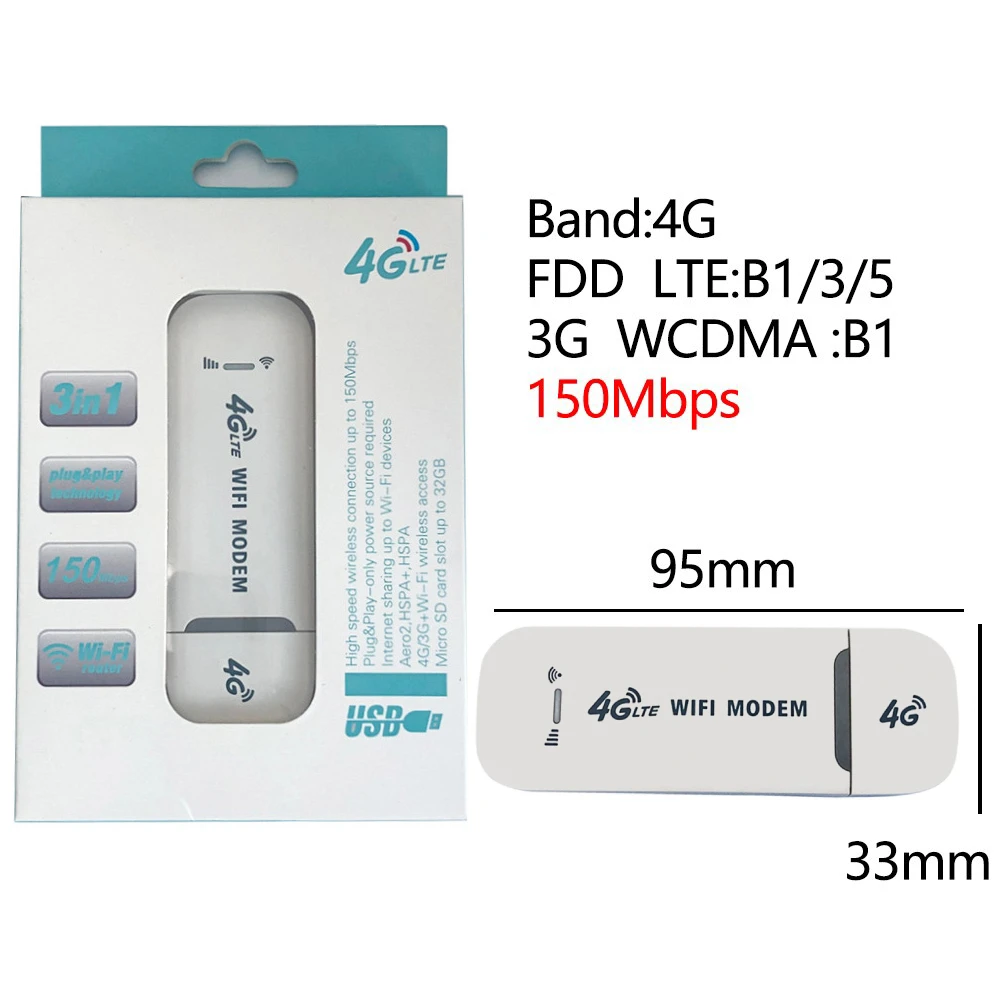 Portable 4G LTE WiFi Hotspot with SIM Slot and 3000mAh Battery