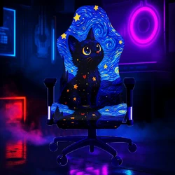Enhanced Product Title:  
  
Whimsical Starry Night Cat - Themed Gaming Chair Cover with UV Black Light Features (Cat 05)