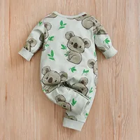 Spring And Autumn Boys And Girls' Cute Cartoon Kaola Full Print Cotton Comfortable Long Sleeve Baby Bodysuit 4