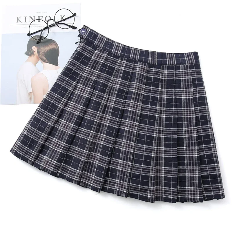 New Summer Comfortable Classic Pleated Skirt Women Plaid Skirt College Style A-line Half-body Girls Versatile Fashion Skirt