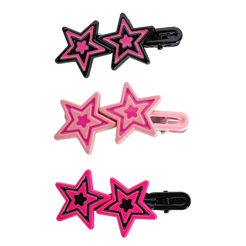 

Bangs Hair Clip for Hot Girls Plastic Star Shape Hair Barrettes Ins Ponytail Hair Barrettes for Teens Sweet Cool Girls