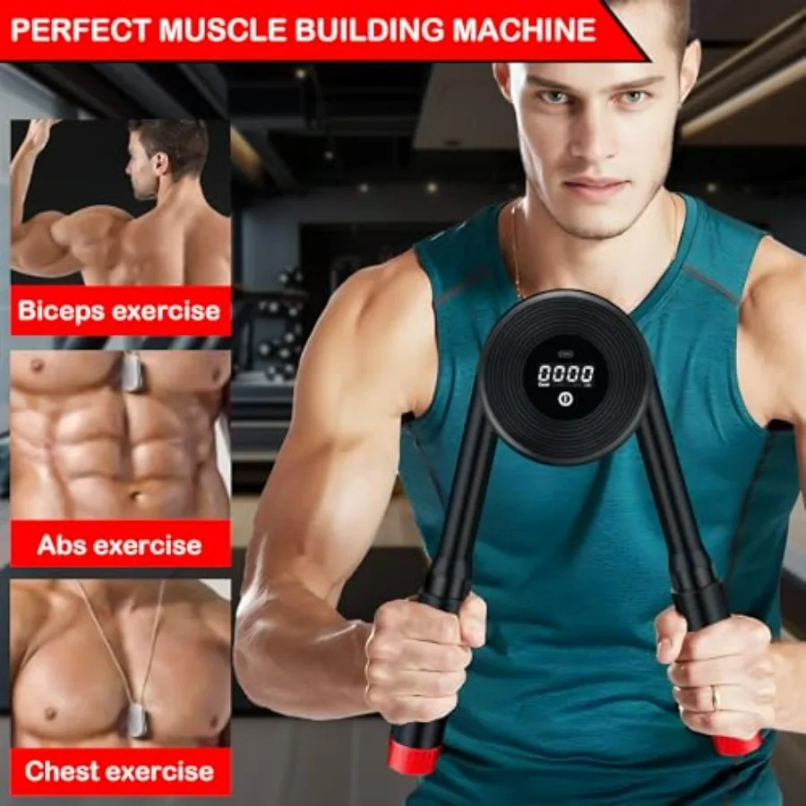 Hydraulic Arm Exerciser 22–440LBS with LED Display – Adjustable Power Chest Workout Equipment for Chest, Arm, Shoulder & Back –