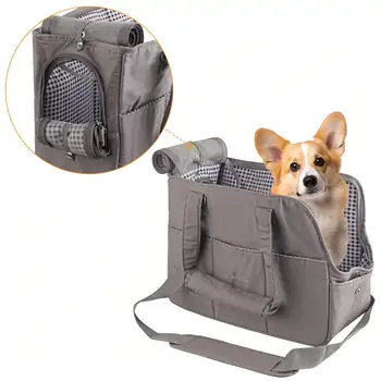 Removable Womens Pet Carrying Handbag Dark Gray Small Dogs Cat Carrier Purse Small Dogs(8lb) Cats(11lb) for Walking Cats Puppies 1