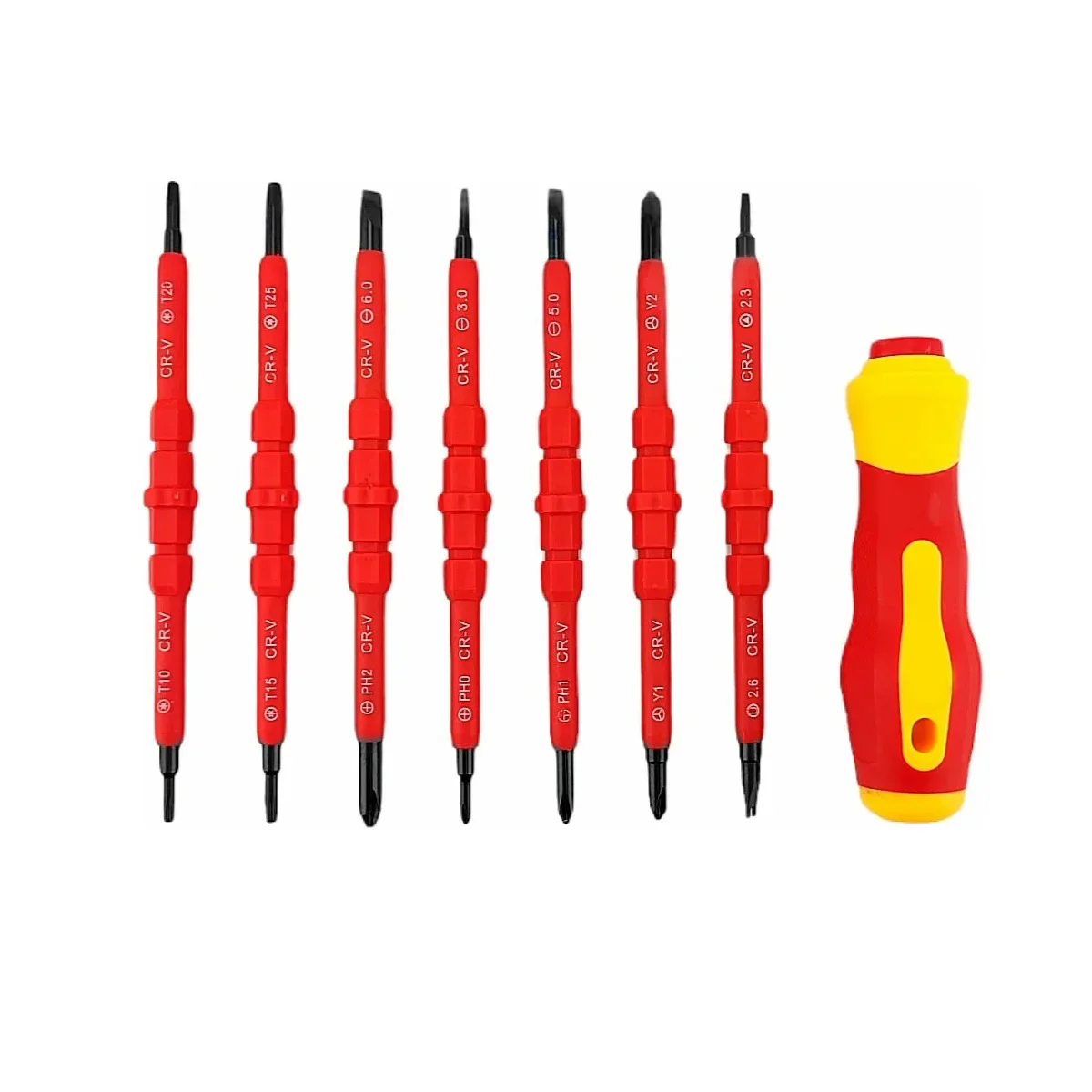 Versatile Double-Ended Screwdriver with High-Hardness Interchangeable Heads for Efficient Repairs and Maintenance