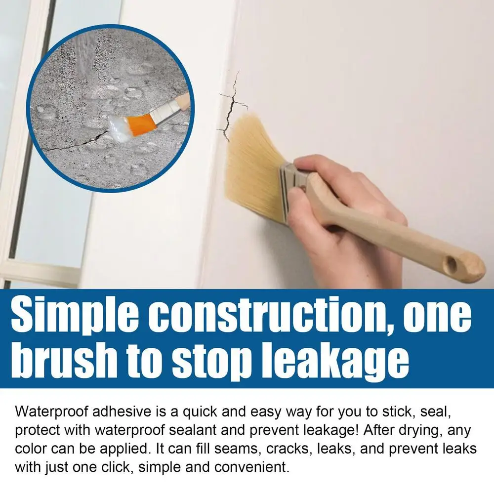 Description Picture 6 of itemBathroom Transparent Waterproof Glue Wall leak proof paint Floor Tile Ground Roof Invisible Paste Glue With Brush Adhesive